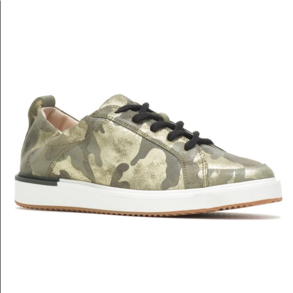 NEW Hush Puppies Ryann Women's Lace Up Sneakers Shoes Metallic Camo Suede 7-9.5